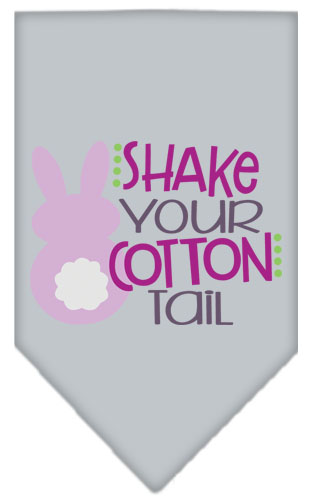 Shake Your Cotton Tail Screen Print Pet Bandana Grey Large
